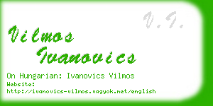 vilmos ivanovics business card